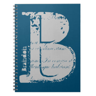 Giant Grunge Alphabet Letter B with Name Notebook