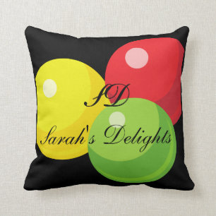 Giant Gumball, Black, Throw Pillow, 16"x16" Cushion