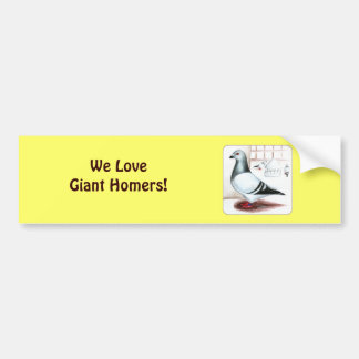 Giant Homer Pigeon 1973 Bumper Sticker