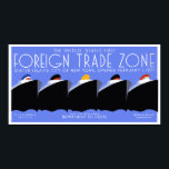 Giant Horizontal banner Art Deco New York Harbour Poster<br><div class="desc">Our vector remake of a 1937 WPA poster. Why a vector remake above a simple reproduction? Colours are much better and brighter and without discolorations, no scratches, no wear, nu dust or dirt. Any size possible up to 5 feet (or larger when available on Zazzle)! Colours can be changed, even...</div>