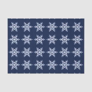 Giant Ice Crystal Snowflakes on Dark Indigo Blue Tissue Paper