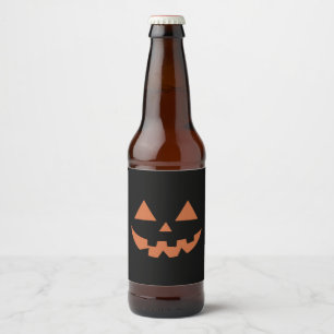 Giant Jack O' Lantern Face Halloween Pumpkin Beer Bottle Label