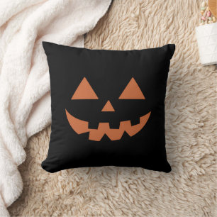 Giant Jack O' Lantern Face Halloween Pumpkin  Cushion