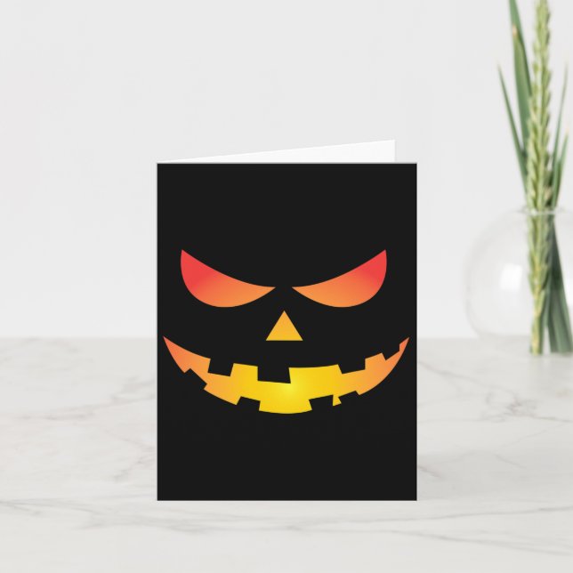 Giant Jack O' Lantern Face Halloween Pumpkin Fun  Card (Front)