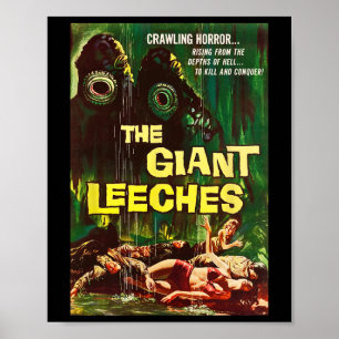 Giant Leeches Clic Halloween Monster Poster Horror