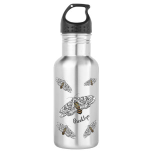 Giant leopard moth cartoon illustration 532 ml water bottle