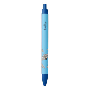 Giant leopard moth cartoon illustration black ink pen
