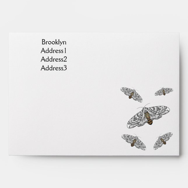 Giant leopard moth cartoon illustration  envelope (Front)