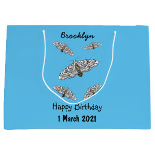 Giant leopard moth cartoon illustration large gift bag