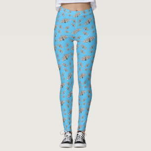 Giant leopard moth cartoon illustration leggings