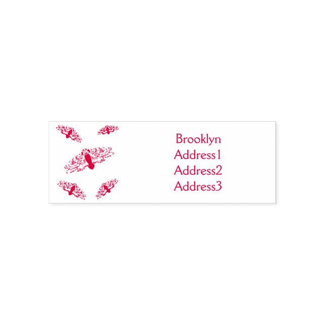 Giant leopard moth cartoon illustration  self-inking stamp (Design)