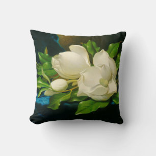 Giant Magnolias on a Blue Velvet Cloth (Heade) Cushion