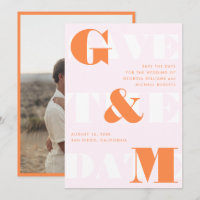 Giant Monogram Ampersand Peach Orange Pink Wedding