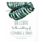 Giant Monstera Leaf Beach Wedding Welcome Sign