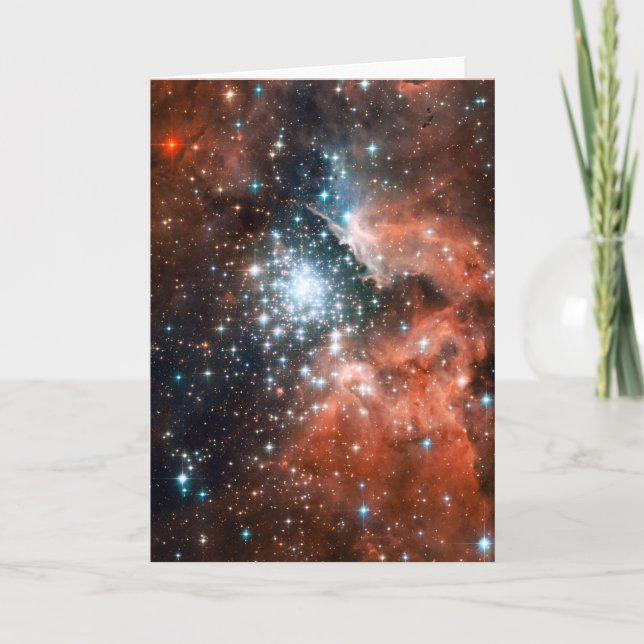 Giant Nebula Star Cluster Space Card (Front)
