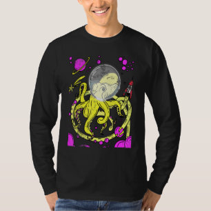 Giant Octopus Astronauts Vintage Flying Squid T-Shirt