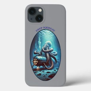 Giant Octopus with Arms Around a Submarine URM iPhone 13 Case
