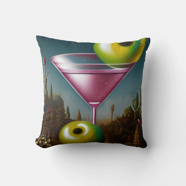 Giant Olives Pink Martini Cushion (Front)