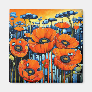 Giant Orange Poppies 2 Magnet
