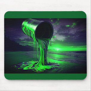 Giant Paint Can Pours Paint Onto Sunset Beach Mouse Pad