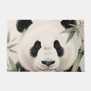 Giant Panda Bamboo Portrait Doormat