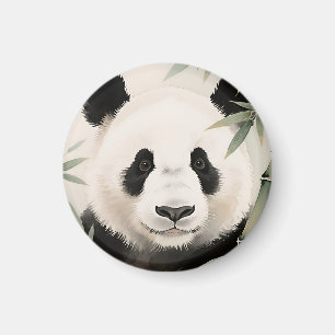Giant Panda Bamboo Portrait Magnet