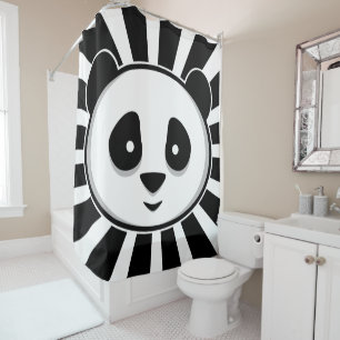 Giant Panda Bear - Adorable black white panda Shower Curtain