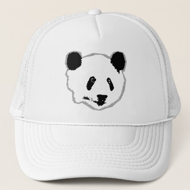Giant Panda Bear Face Trucker Hat (Front)