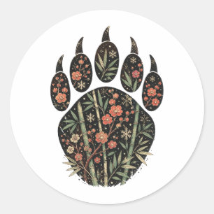 Giant Panda Botanical Footprint Nature Sticker