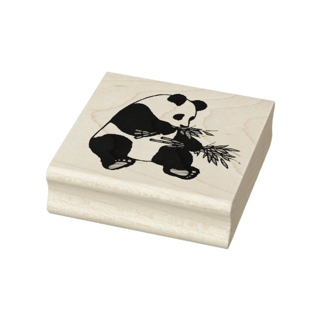 Giant Panda Eats Bamboo Rubber Stamp (Stamp)