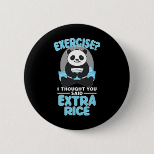 Giant Panda Funny Gym Workout Sayings Food Fitness 6 Cm Round Badge