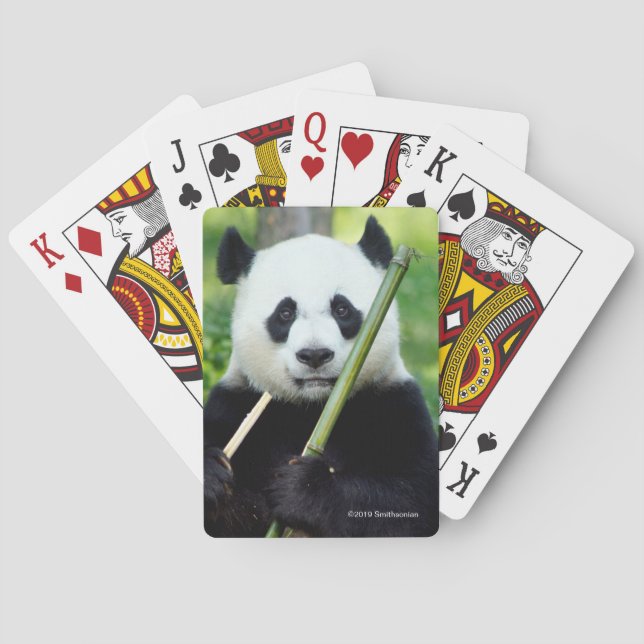 Giant Panda Holding Bamboo Playing Cards (Back)