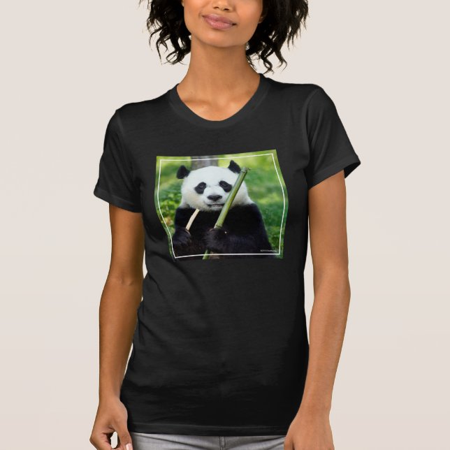 Giant Panda Holding Bamboo T-Shirt (Front)
