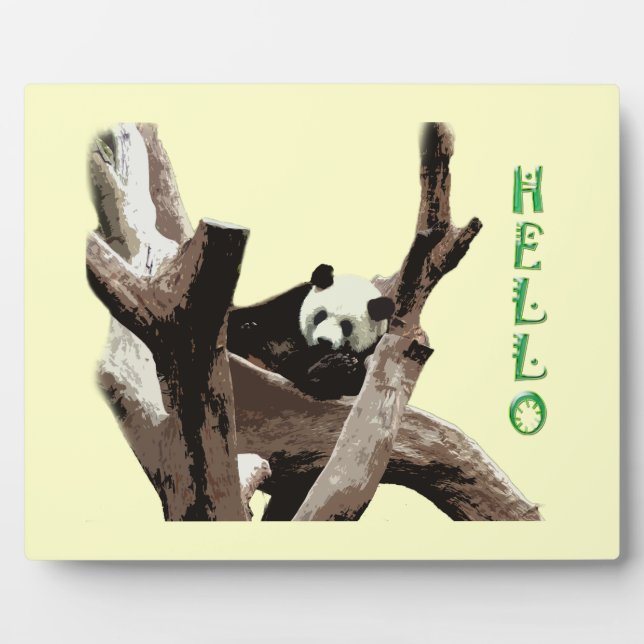 Giant panda in a wild animal zoo photography. plaque (Front)