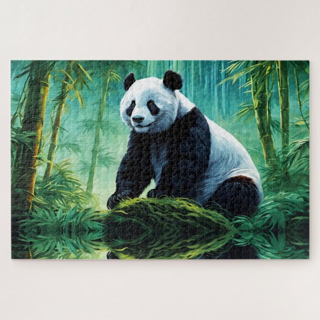 Giant Panda in Bamboo Forest Jigsaw Puzzle (Horizontal)