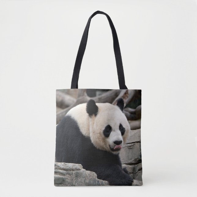 Giant Panda on Rocks Tote Bag (Front)