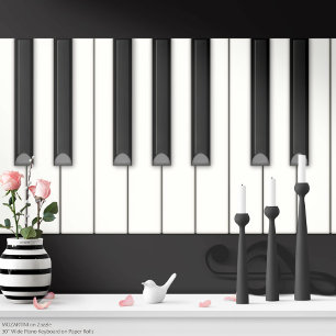 Giant Piano Keyboard Paper Roll (black background)