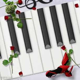 Giant Piano Keyboard Paper Roll (white background)