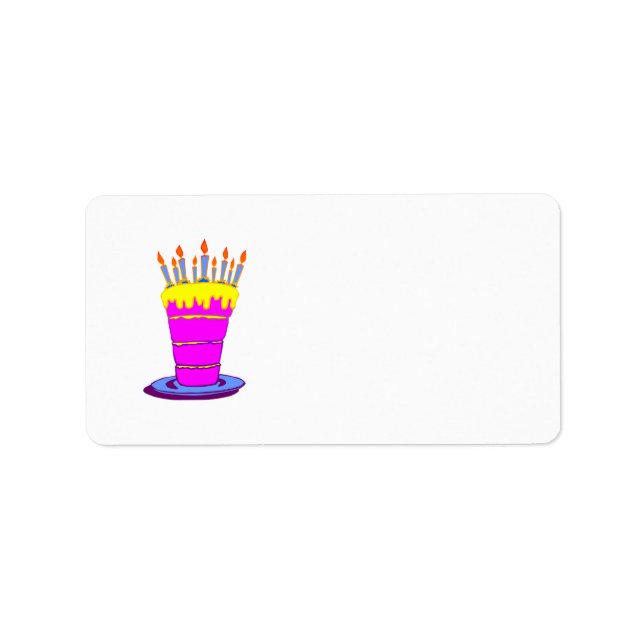 Giant Pink Birthday Cake Label (Front)