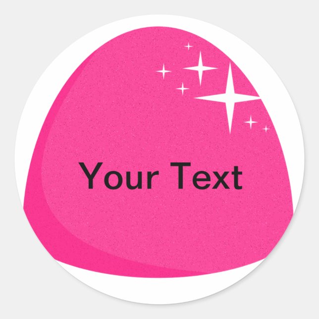 Giant Pink Gumdrop Sticker Candy Buffet Label (Front)