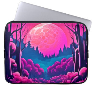Giant Pink Moon Art Laptop Sleeve