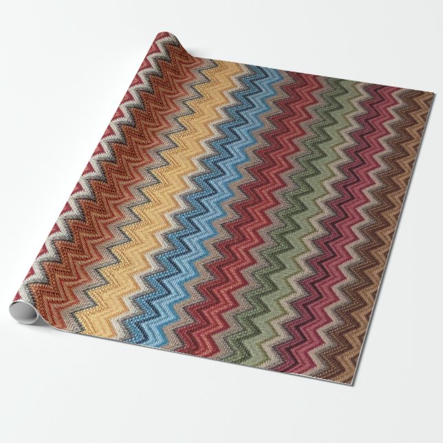 Giant Pixelated Bargello Wrapping Paper (Unrolled)