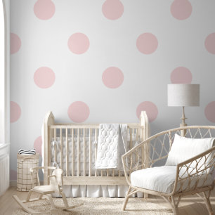 Giant Polka Dot Pattern Pink Pastel Colour Wallpaper