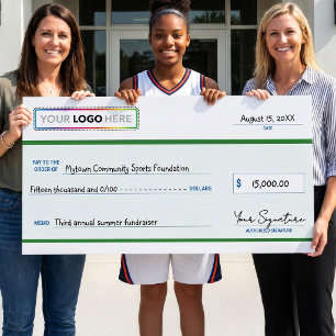 Giant Promotional Check with Business Logo   Poster