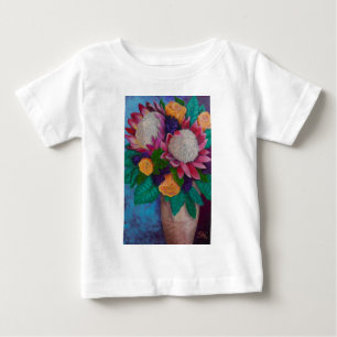 Giant Proteas and Orange Roses Baby T-Shirt