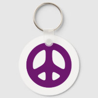 Giant Purple Peace Sign Keychain