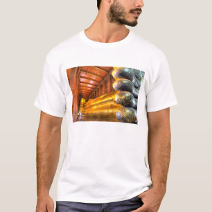 Giant reclining Buddha inside temple, Wat Pho, T-Shirt