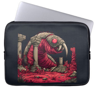 Giant Red Alien Worm Monster Laptop Sleeve