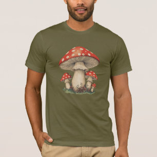 Giant Red Amanita Mushroom - Retro Men's Graphic T-Shirt