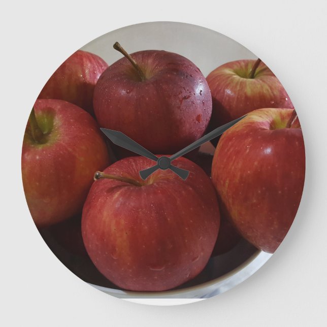 Giant Red Apple Wall Clock (Front)